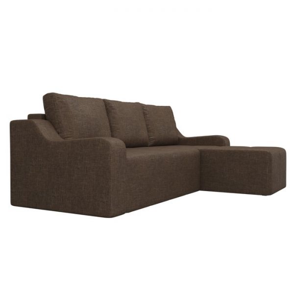 Угловой диван «Элида», правый угол, рогожка, цвет бежевый