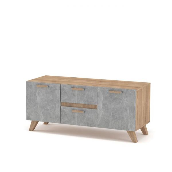 Тумба ТВ Фарго, 1184х436х524, Дуб сонома/Бетон светлый