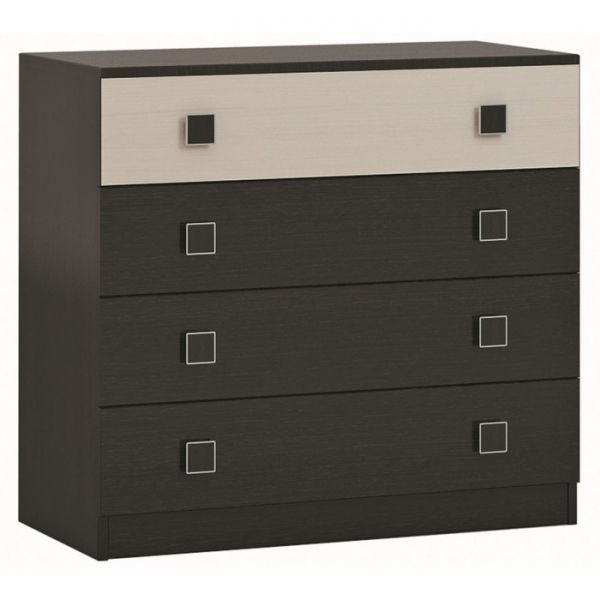 Комод «Люсси», 904 ? 426 ? 840 мм, 4 ящика, цвет венге / дуб девон