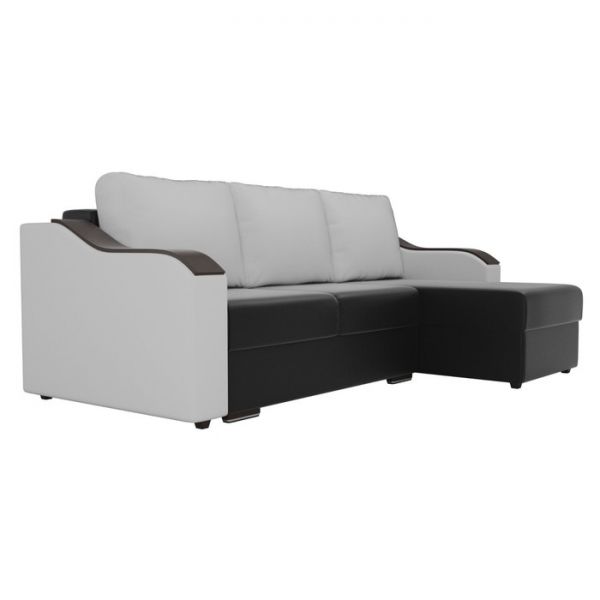 Угловой диван «Монако», механизм еврокнижка, экокожа, цвет бежевый / коричневый