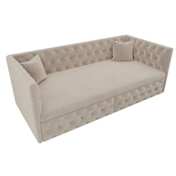 Детский диван «Найс», бельевой ящик, велюр, цвет бежевый