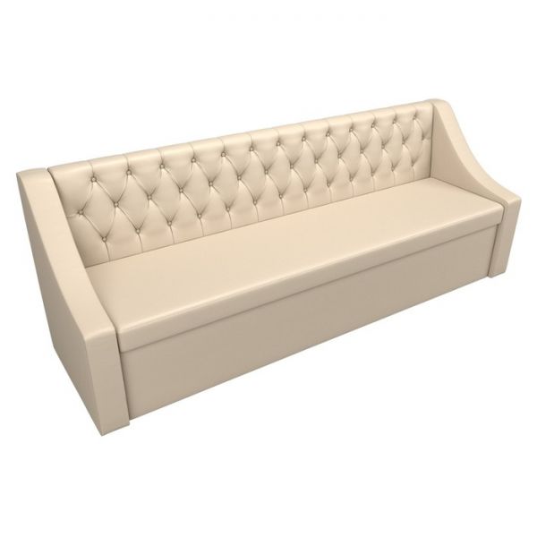 Кухонный прямой диван «Мерлин», механизм дельфин, рогожка, цвет серый