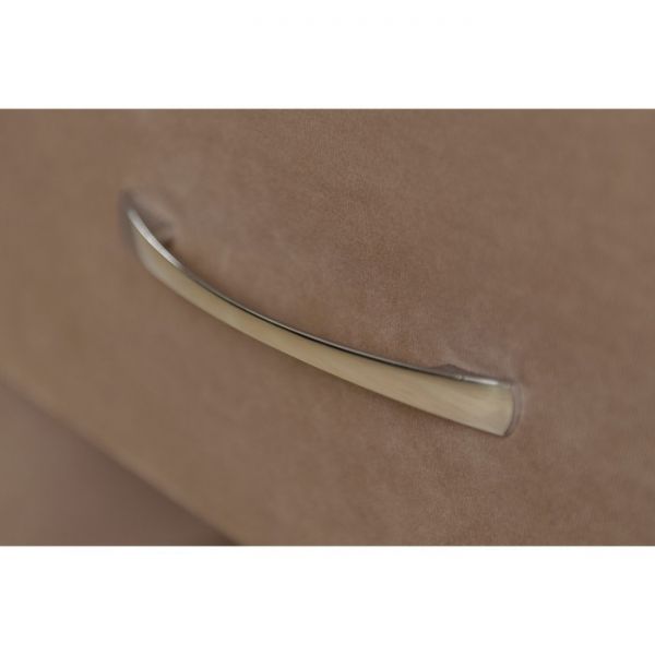 Тумба широкая «Алеро», 1 ящик, прозрачное стекло, велюр velutto 11, цвет розовый