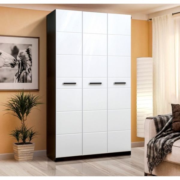 Шкаф 3-х дверный «Венеция 8», 1200 ? 585 ? 2210 мм, цвет венге / белый глянец