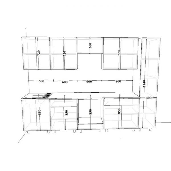 Кухонный гарнитур Гарнитур 13Р 3000 Белый/Голубой прованс