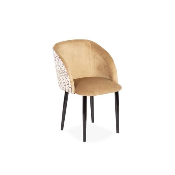 Стул Милли Велюр 13 карамель/ Стандарт металл Черный глянец