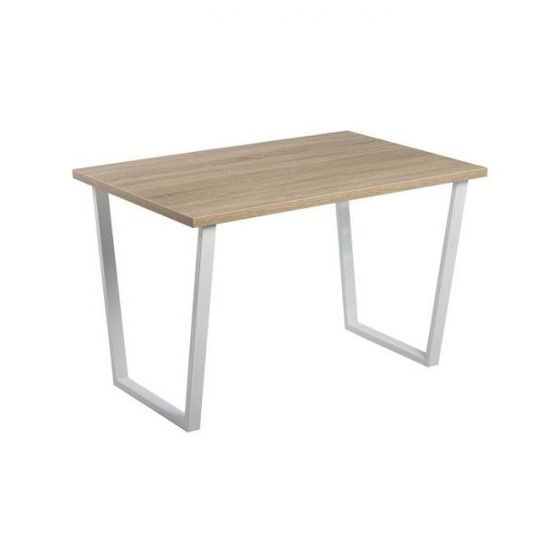 Стол АТЛАНТ-06 1200*800х750 Дуб Бардалино серый/Опора АТЛАНТ-Белый глянец