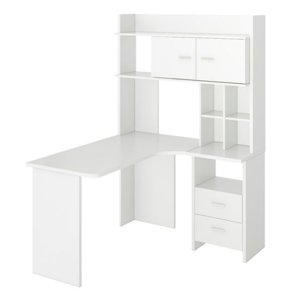 Компьютерный стол, 1200 ? 1300 ? 1785 мм, правый угол, цвет нельсон/белый