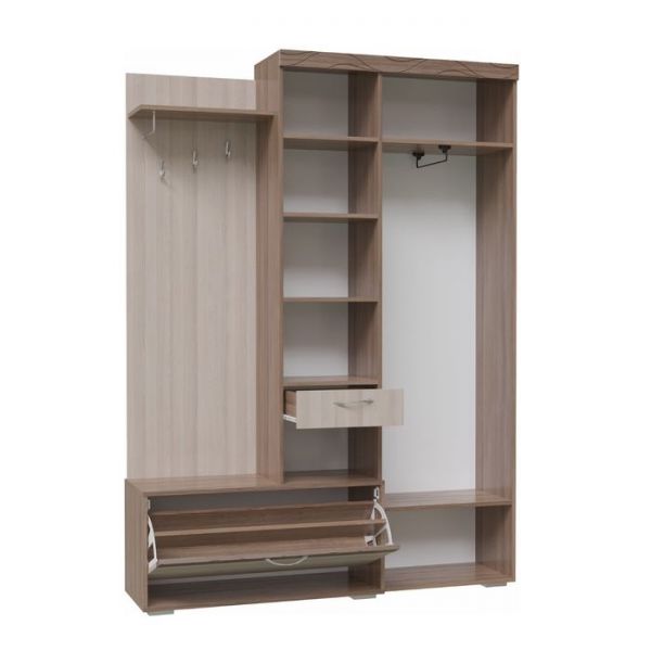 Прихожая ЛЕО 1470х370х2025  Ясень шимо тем/св МДФ-яс. темный