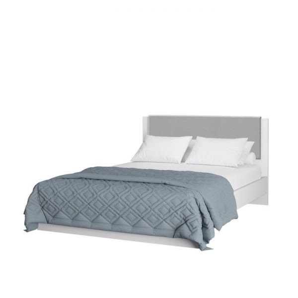 Кровать «Акцент №1200М», 1200 ? 2000 мм, цвет белый / цемент светлый