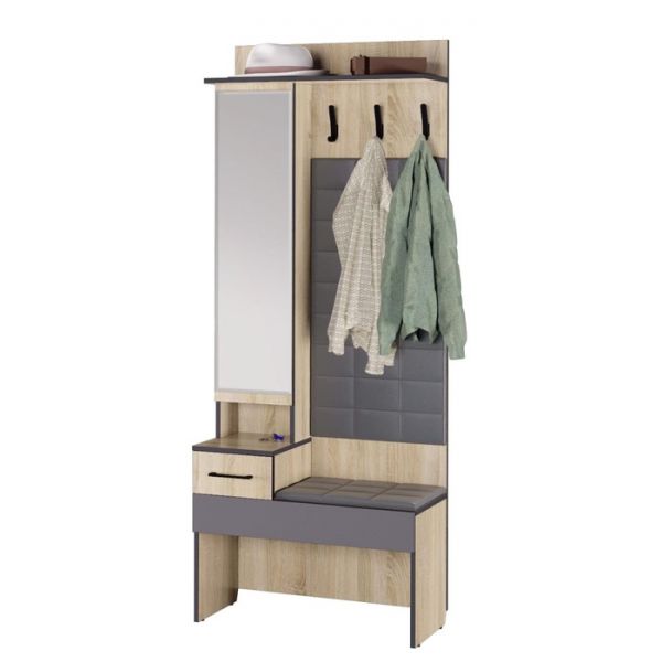 Прихожая «Эльза 1», зеркало, 800 ? 350 ? 2000 мм, цвет дуб сонома