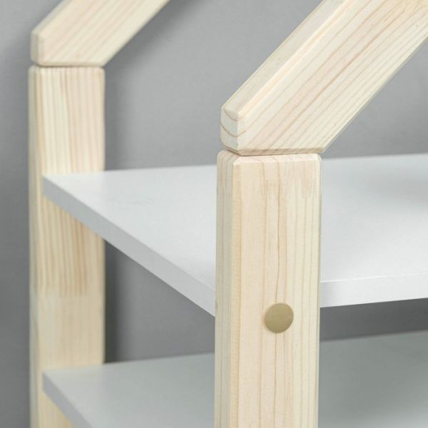 Стеллаж «Хиттэ», 5 полок, 700 ? 400 ? 1850, массив сосны, белый