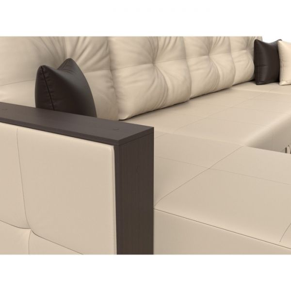 П-образный диван «Валенсия», механизм дельфин, рогожка, цвет серый