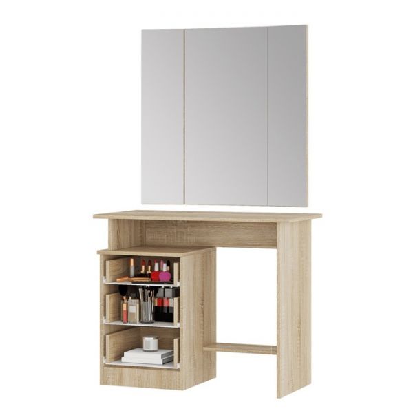 Косметический стол Сакура 900х450х1550 дуб сонома/белый