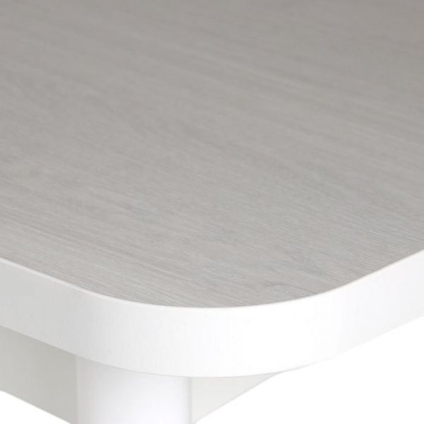 Стол раскладной Ялта-1 1100/1420х700х750 Анкор светлый/ белый /опоры массив цилиндрический