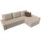 Угловой диван «Версаль», механизм дельфин, рогожка, правый угол, цвет бежевый