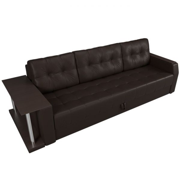 Диван прямой «Атлантида», механизм еврокнижка, экокожа, цвет коричневый