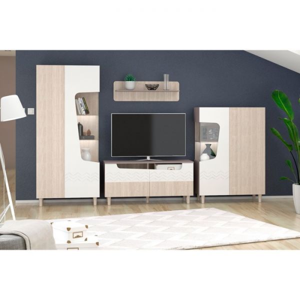 Шкаф-витрина левая Моана-3 1000х420х1420 палермо/мокко