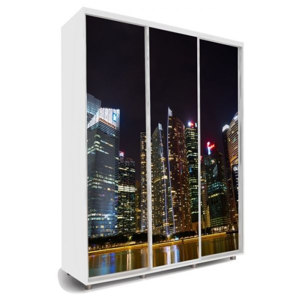 Шкаф-купе Яркий-222 1770х600х2300 Белый/Мегаполис 2