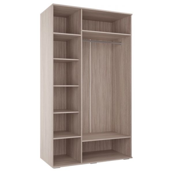 Шкаф ШР-3 Зеркало/Зеркало РИВЬЕРА 2100х1200х570 Ясень Шимо Светлый