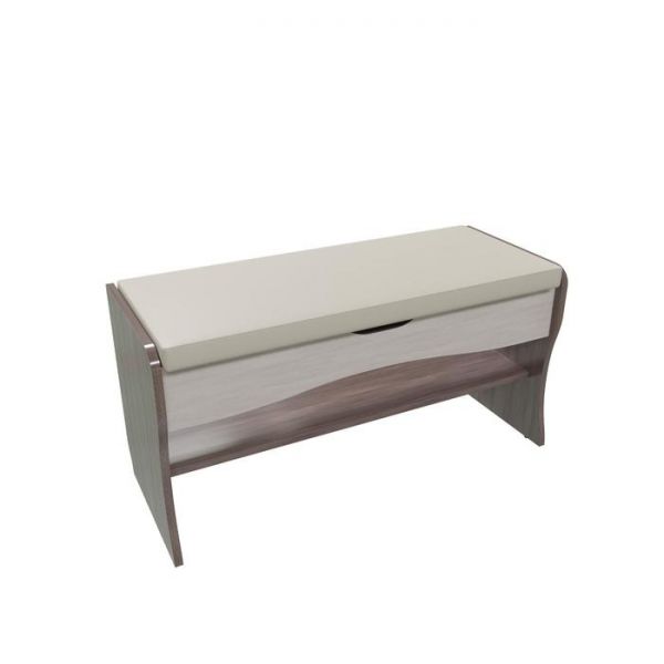 Банкетка Фьюжен 900х370х470 Бодега темный/светлый/ к/з беж