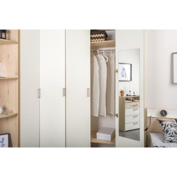 Шкаф для одежды Веста 13.130, 868х509х2300, Гаскон Пайн светлый/Белый шагрень