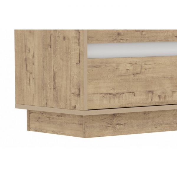 Тумба для обуви Virginia НМ 11.5, 504х400х1004, Белый Скандинавский/Дуб Бунратти