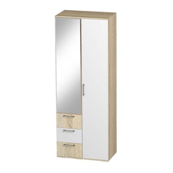 Шкаф двухстворчатый Белладжио802х460х2176 сонома/белый глянец