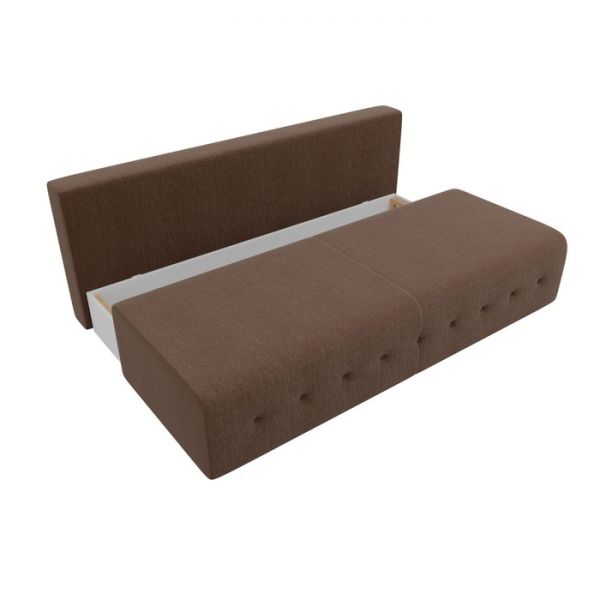 Прямой диван «Лондон», механизм еврокнижка, рогожка, цвет коричневый