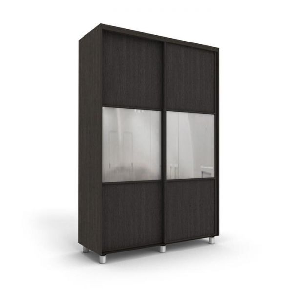 Шкаф-купе Модный Зеркало+ЛДСП Венге тёмный/Белый 1600х600х2300