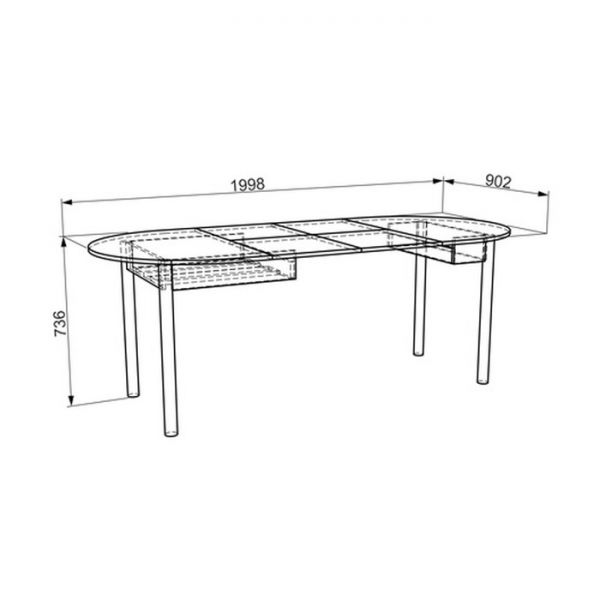 Стол обеденный "Квартет", дуб сонома
