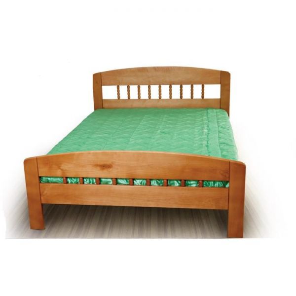 Кровать «Тора», 900х2000, 2 высокие спинки, массив сосны, цвет бук