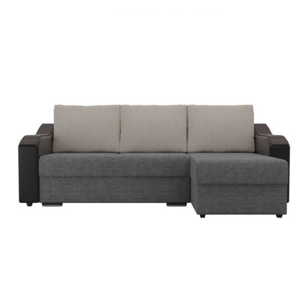 Угловой диван «Монако», механизм еврокнижка, рогожка, цвет бежевый / коричневый