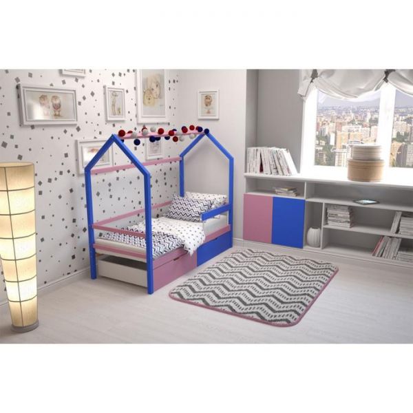 Детская кровать-домик Бельмарко Svogen синий-лаванда