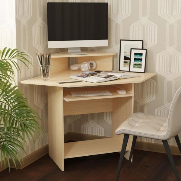 Стол компьютерный «СК 4», 1221 ? 871 ? 902 мм, ЛДСП, цвет венге / млечный дуб