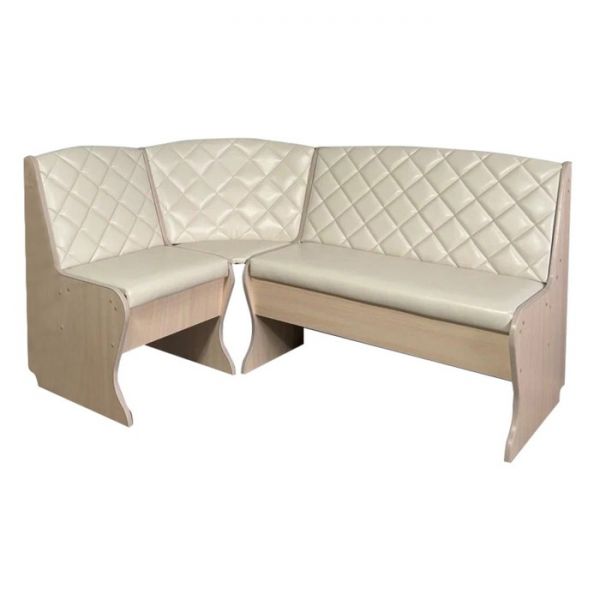 Кухонный уголок Барон-2 1600х1100х870 стандарт ЛДСП мл.дуб/КожЗам Бежевый