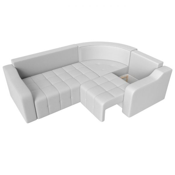 Угловой диван «Кембридж», механизм еврокнижка, экокожа, цвет бежевый