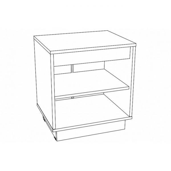 Тумба прикроватная Virginia НМ 40.9, 504х400х554, Белый Скандинавский/Ясень Анкор темный