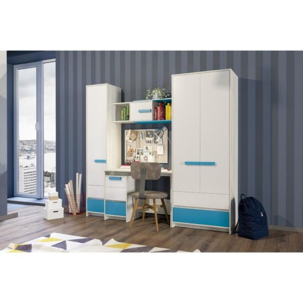 Стол письменный «Бриз №17.2», 1200 ? 602 ? 767 мм, цвет дуб эльза / бирюза / белый