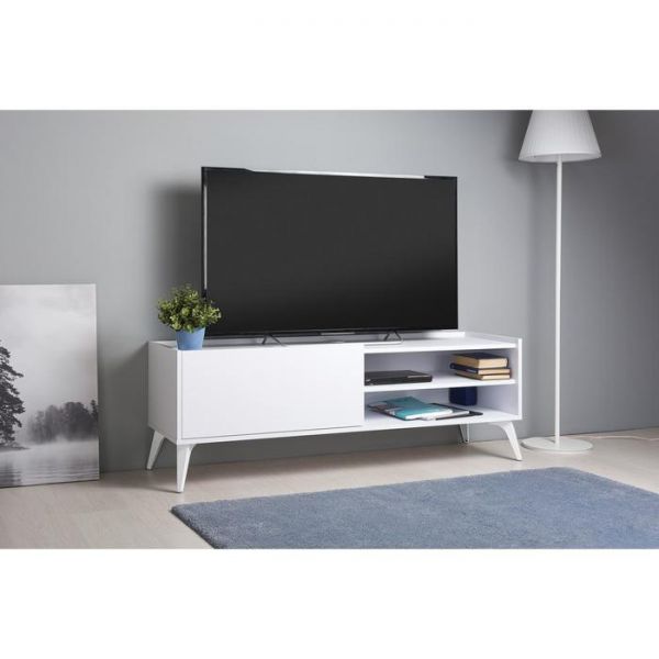 Тумба под ТВ Лайт 13.282, 1400х399х483, Белый премиум