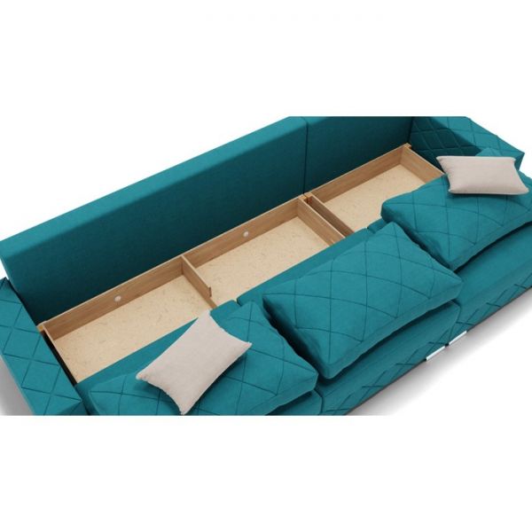 Диван-трансформер с выдвижной оттоманкой «Мартин 1», велюр, цвет альба 044 / альба 071