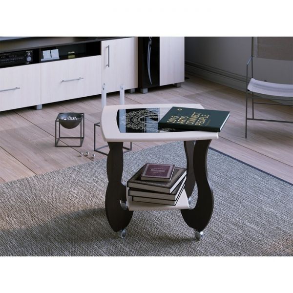 Стол журнальный СЖ-3  600х600х565 Дуб выбеленный/Венге