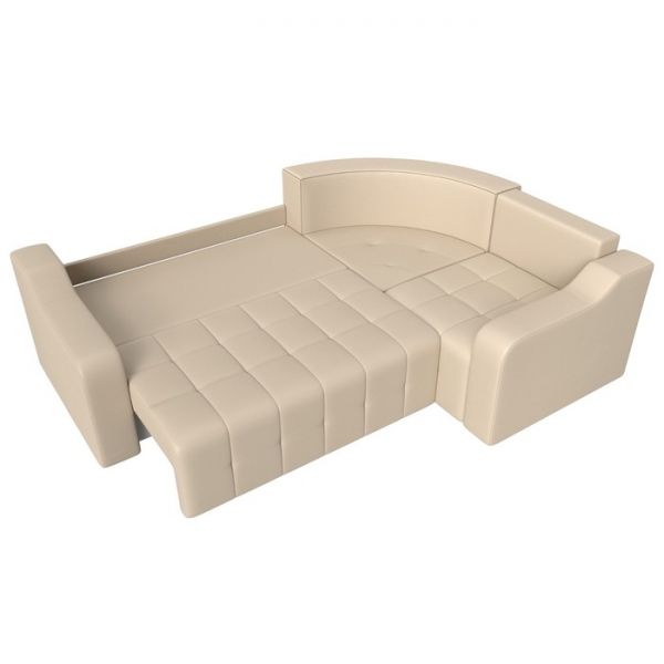 Угловой диван «Кембридж», механизм еврокнижка, экокожа, цвет бежевый