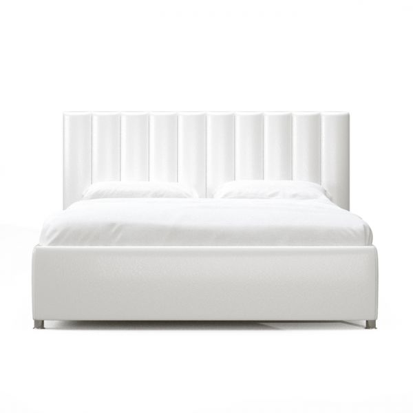 Кровать «Алькасар» с ПМ, 140 ? 200 см, ортопедическое основание, экокожа, взбитые сливки