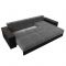 Угловой диван «Дубай», еврокнижка, правый угол, цвет серая рогожка / чёрная экокожа