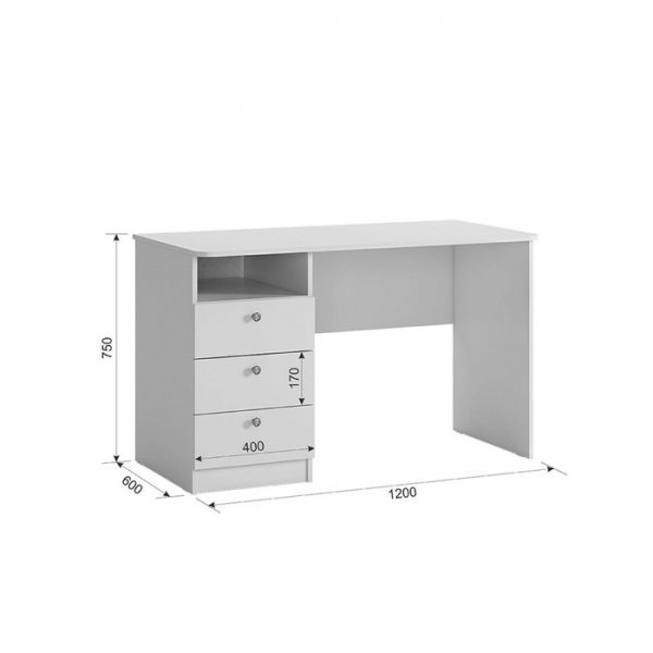 Детский гарнитур Гламур №1 (Комплект 5 предметов) белый/белый глянец