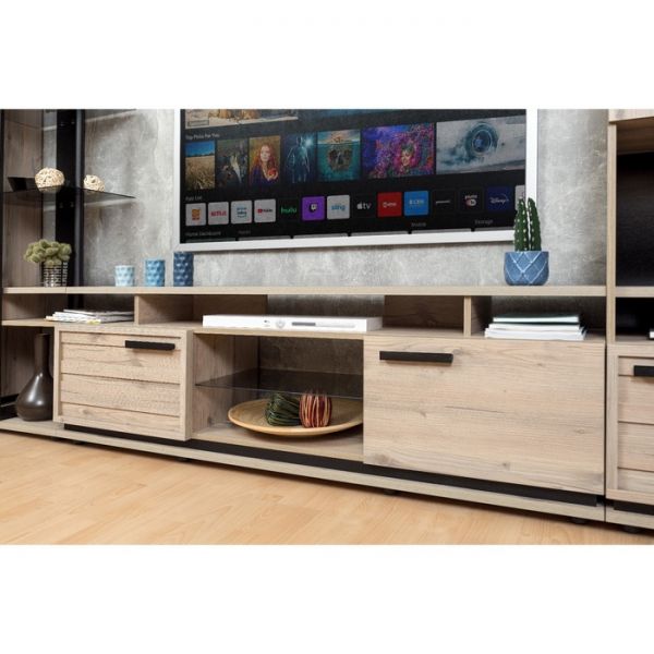 Тумба ТВ Nature 3, 1680 ? 416 ? 537 мм, цвет гаскон пайн / чёрный