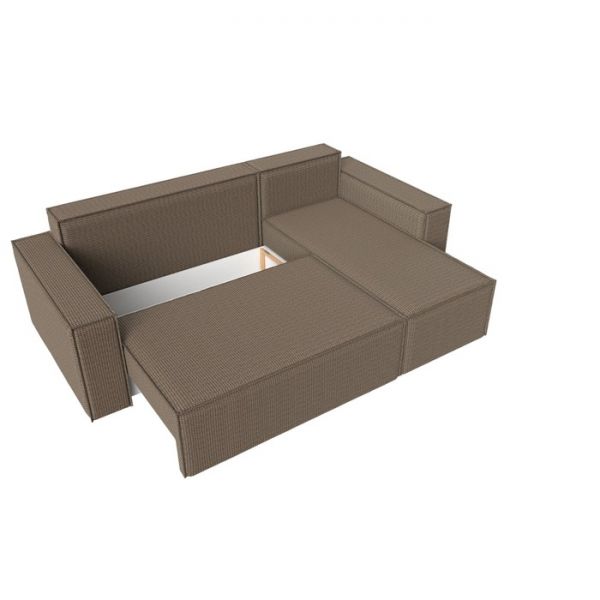 Угловой диван «Куба», механизм еврокнижка, рогожка, цвет бежевый