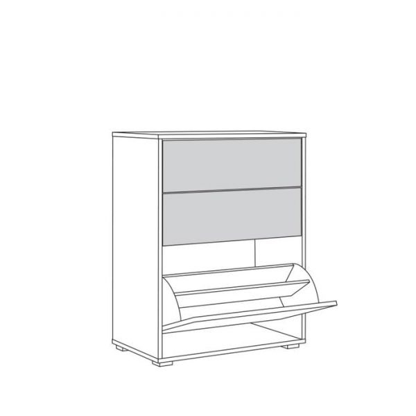 Комод-обувница Куба 13.113, 650х383х842, Дуб сонома/Белый премиум