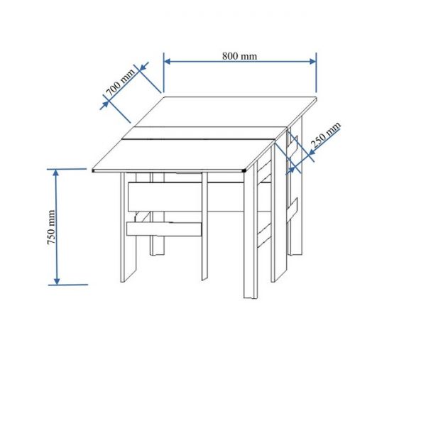 Стол-книжка 800х200/1650х720 Вишня Оксфорд